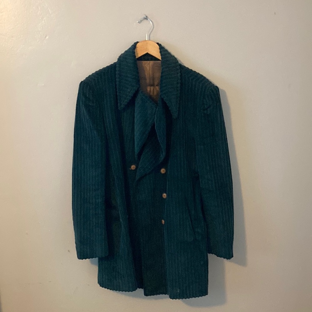 Vintage Green Velvet Jacket - L - Made In France